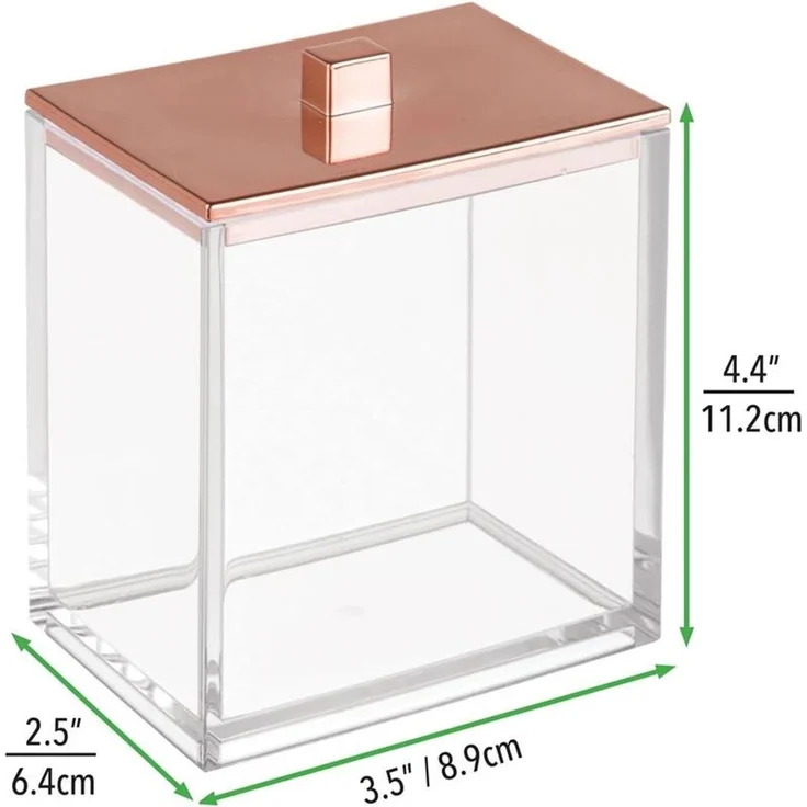 mDesign Kosmetikbehälter Wattestäbchen Organizer Badzubehör 2er Set Roségold – Bild 2