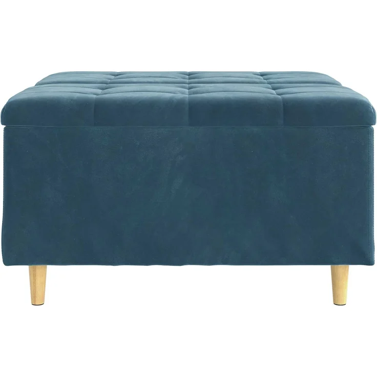 vidaXL Ottoman mit Stauraum Blau 80 x 80 x 45 cm Samt 876839 – Bild 6