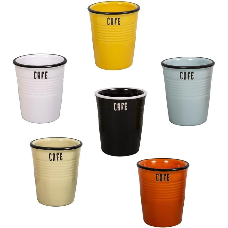 6er Set Becher Kaffeebecher Tasse Kaffeetasse CAFE 120ml Antic Line SEB16768