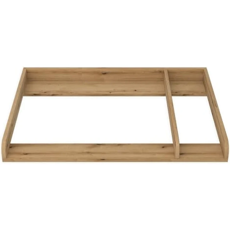 regalik Wickeltischaufsatz mit Teilung für IKEA MALM, Wickelkommoden-Aufsatz mit Trennfach, 48 cm Tiefe, abnehmbar, mit abgerundeter Front, für Wickeltisch oder Wickelkommode, Eiche, 80 × 72 cm – Bild 2