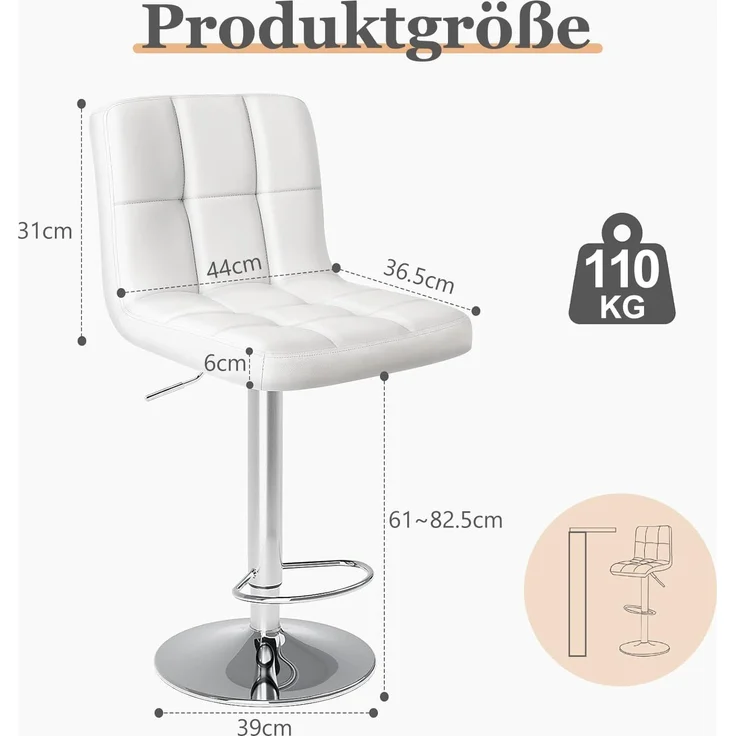 DUMOS Esszimmerstuhl Stühle Esszimmer küchenstühle Kratzfester Boden Esszimmerstuhl(Beige) (2-teiliges Set), Kann 113 kg tragen – Bild 2