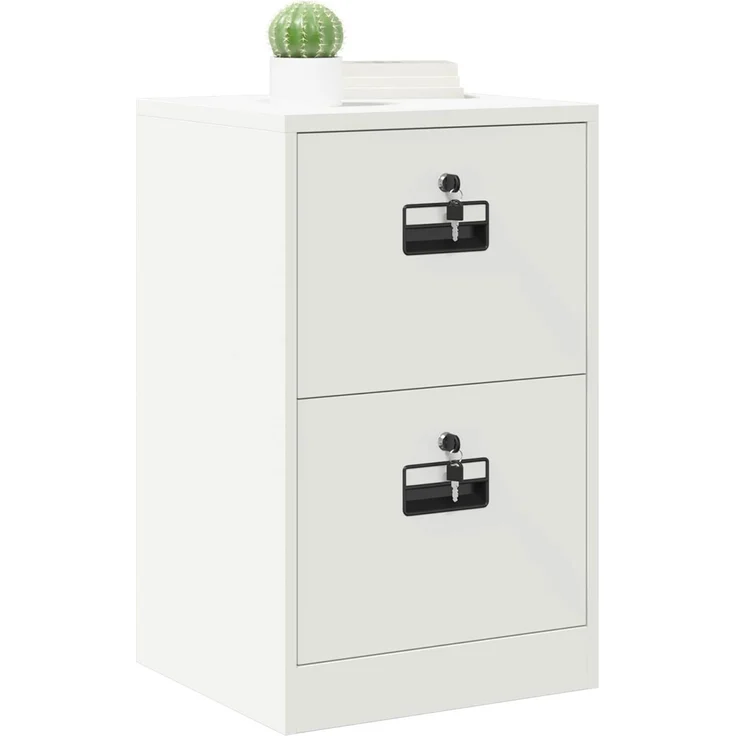 vidaXL Aktenschrank Weiß 45,5 x 42 x 74,5 cm Kaltgewalzter Stahl 891615 – Bild 3
