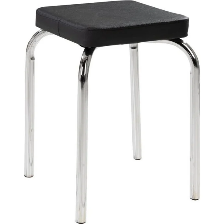 HAKU Sitzhocker Stapelhocker, B 36 cm, T 36 cm, H 47 cm (1 St), Schwarz, stapelbar, Chromgestell – Bild 4