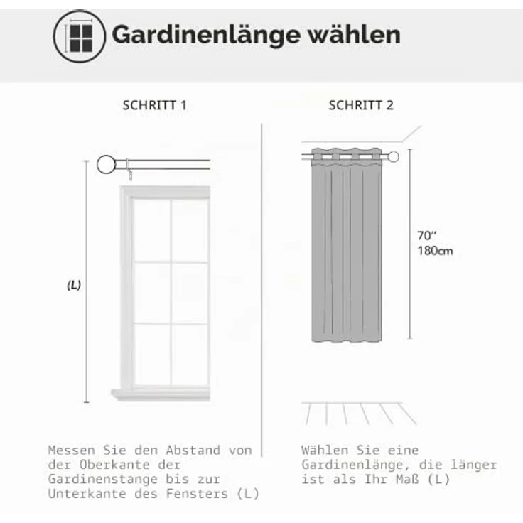 Deconovo Verdunkelnde Gardinen mit Ösen Blickdicht Türvorhang Dunkelgrau | 1 Stück, H180 x B140 cm, Hitzeschutz Gardine, Blackout Curtain, Sichtschutz, Thermovorhang für Schlafzimmer und Wohnzimmer – Bild 8