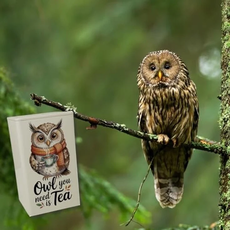 speecheese Aufbewahrungsdose Owl You Need Is Tea TeeDose 900ml mit Aquarell Eule – Bild 5