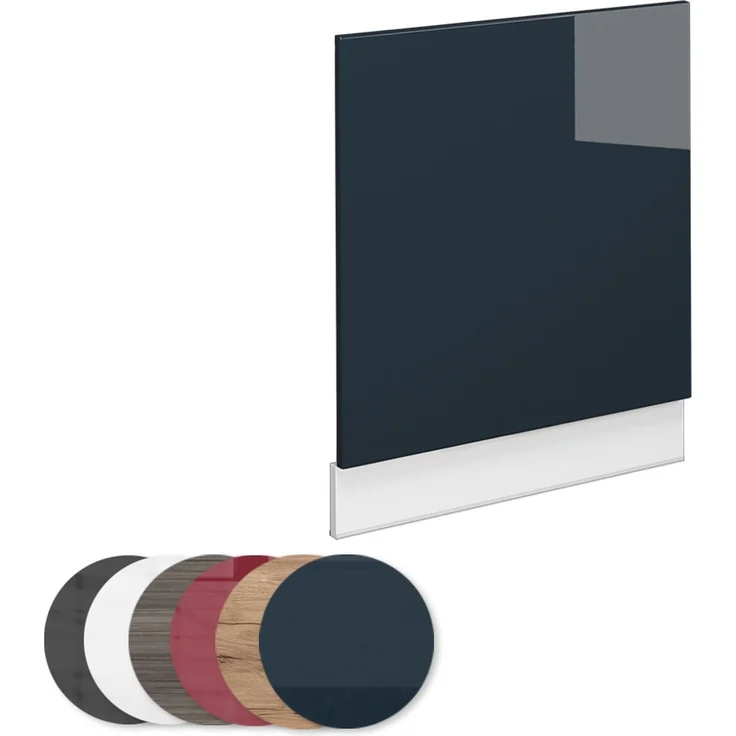 Frontblende Fame-Line Dunkelblau Hochglanz 60 cm ohne Arbeitsplatte Vicco – Bild 4