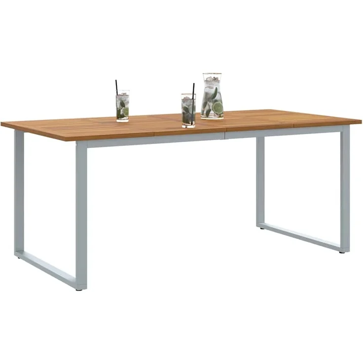 vidaXL Gartentisch Grau 180 x 90 x 75 cm Massivholz Akazie 4010596 – Bild 3