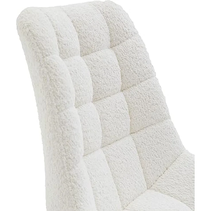 IDIMEX Drehstuhl Task, Weiß, höhenverstellbar, mit fünf Doppelrollen, Bouclé Stoff, modernes Design – Bild 7