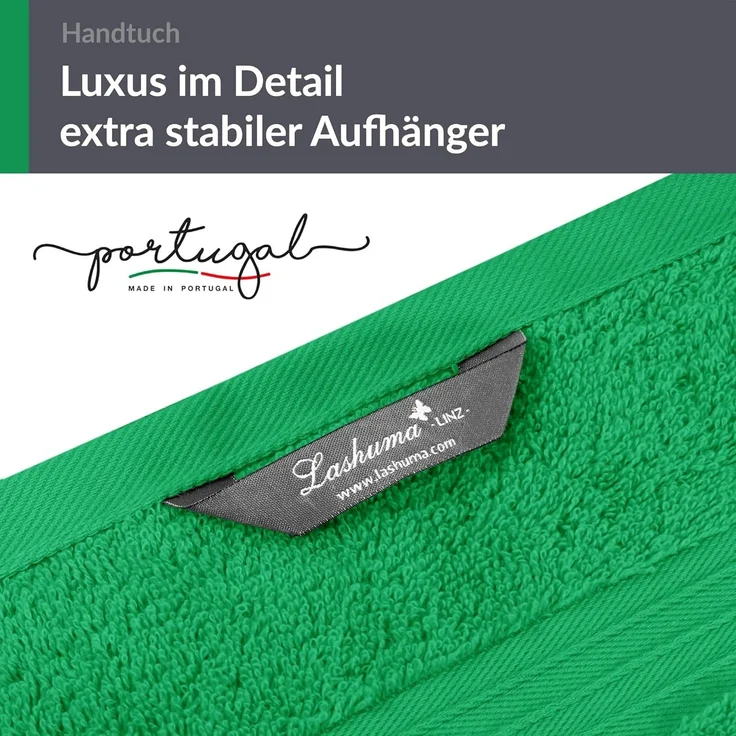 Lashuma Handtücher Linz, Frottee (2-St), Saugstarke Baumwollhandtücher 50x100 cm grün – Bild 5