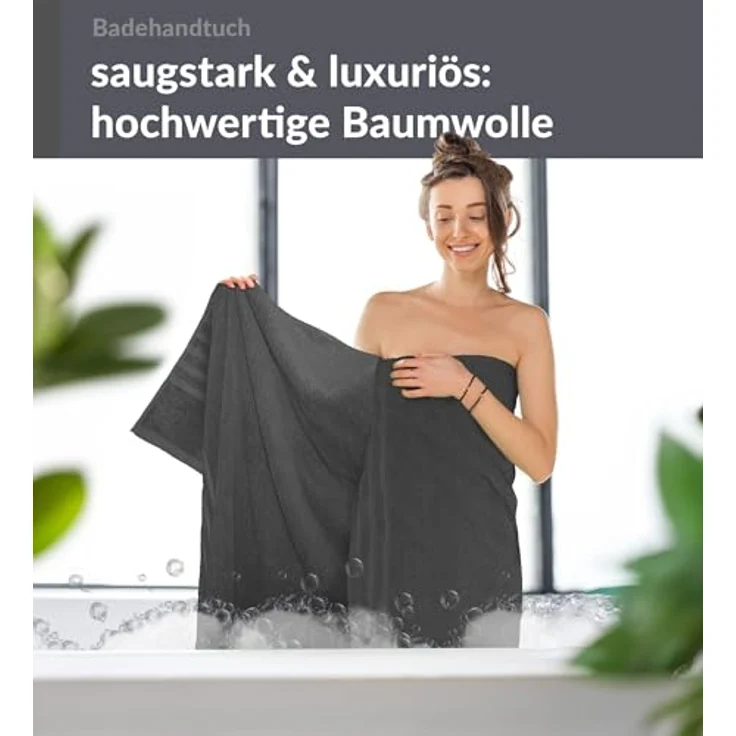 Lashuma Badetuch - XXL Handtuch London, Frottee (1-St), großes Badehandtuch - Duschtuch 100x150 cm für Damen & Herren – Bild 7