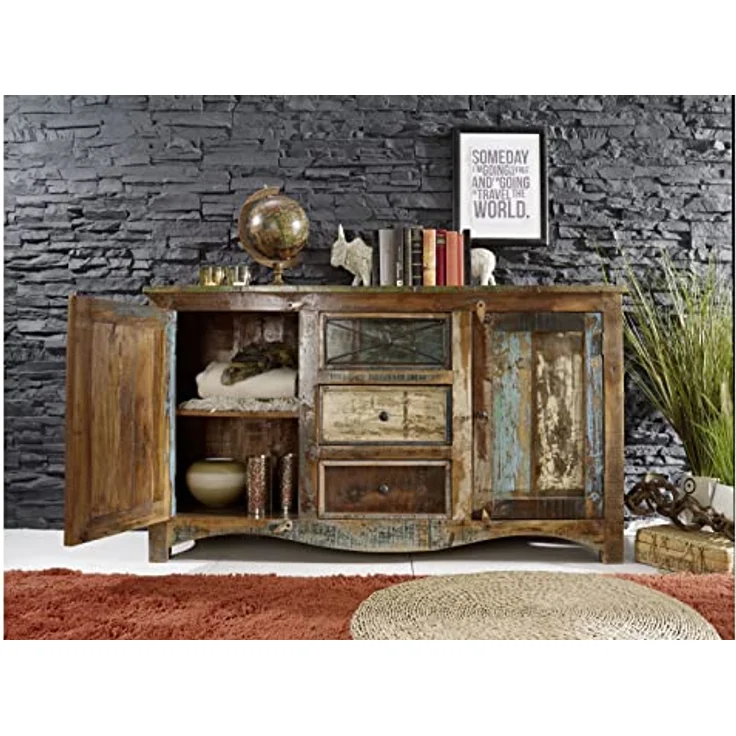 Sideboard Altholz 150x38x85 mehrfarbig lackiert NATURE OF SPIRIT #05 – Bild 5