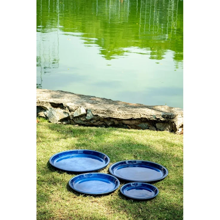 Pflanzteller Untersetzer für Pflanzgefäße 24cm Royal Blau Vogeltränke frostfest – Bild 9