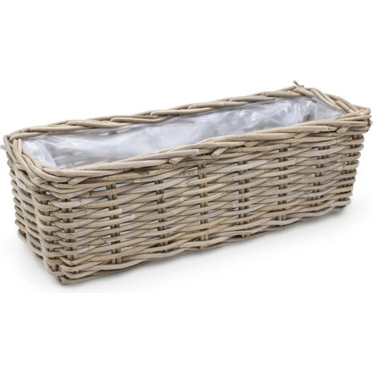 Spetebo Blumentopf Weide Pflanzkorb natur (Stück, 1 St, Flechtkorb), Rattan Blumenkorb mit Folie – Bild 4