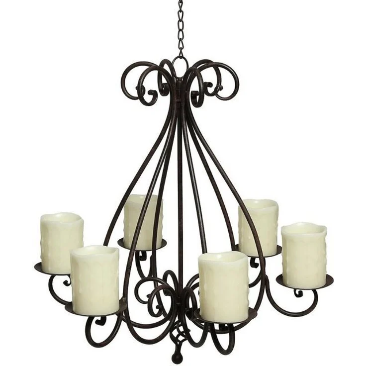 Kronleuchter 95297 Braun Kerzenhalter H-60cm Kerzenständer Hängeleuchter Metall – Bild 2