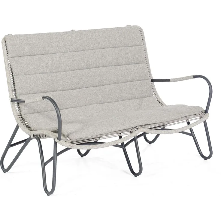 Sonnenpartner Loungesofa Charité Alu/Polyrope silbergrau Relaxsessel Garten-Sofa