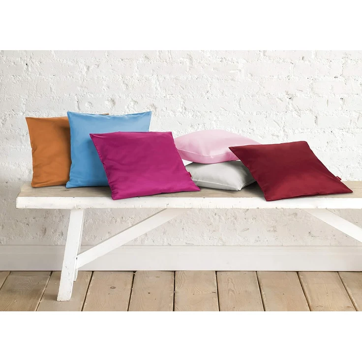 2 Stück Fleuresse Mako-Satin Kissenbezüge 40x40 cm uni mit RV DP 4071 chili – Bild 2
