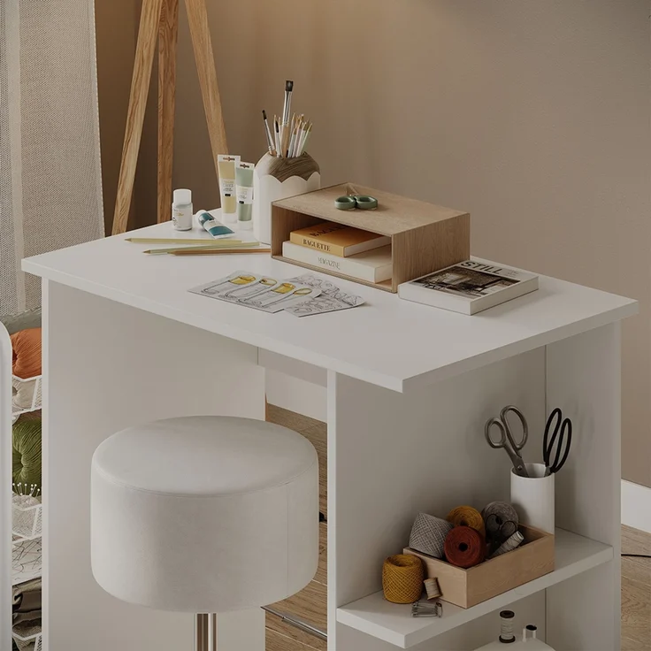 Schreibtisch Simple Weiß 80 x 50 cm Vicco – Bild 4