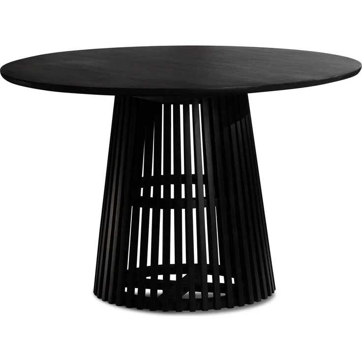 FINEBUY Esstisch FB98620 (120x120x77 cm Mango Massivholz Schwarz Rund), Esszimmertisch Klein, Holztisch Esszimmer Modern – Bild 6