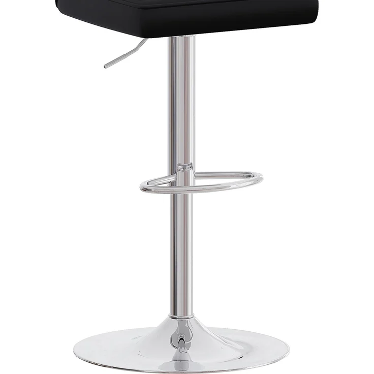Höhenverstellbarer Barhocker im 2er-Set, 360° drehbar. Luxuriöser Barhocker im Schwarz-Silber-Design aus wasserabweisendem PU-Leder, geeignet für Kücheninseln. Verschiedene Farben erhältlich.--Schwarz+Silber--37x44x44.5cm--YOUDENOVA – Bild 4