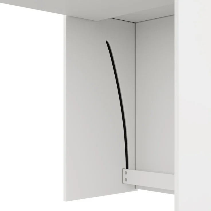 Flieks Schreibtisch 130x55x137 cm Klapptisch 2-in-1 mit Stauraum & Schrank, Multifunktionaler Computertisch mit 4 Fächern, Weiß – Bild 9