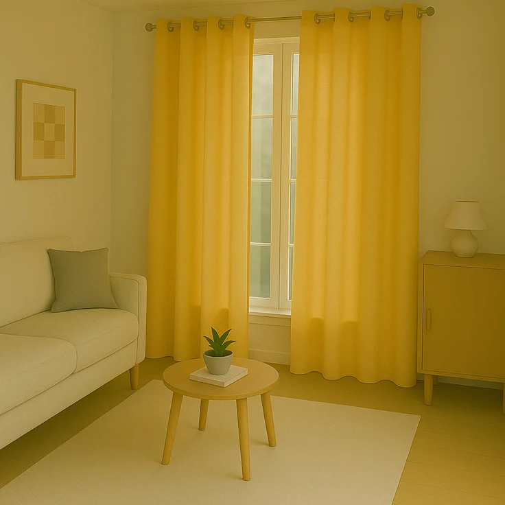 Gardine mit Ösen *** x *** cm ( Breite x Länge ) in ***, blickdichter Vorhang, Ösenvorhang in vielen Variationen 140x175 cm Gelb – Bild 5