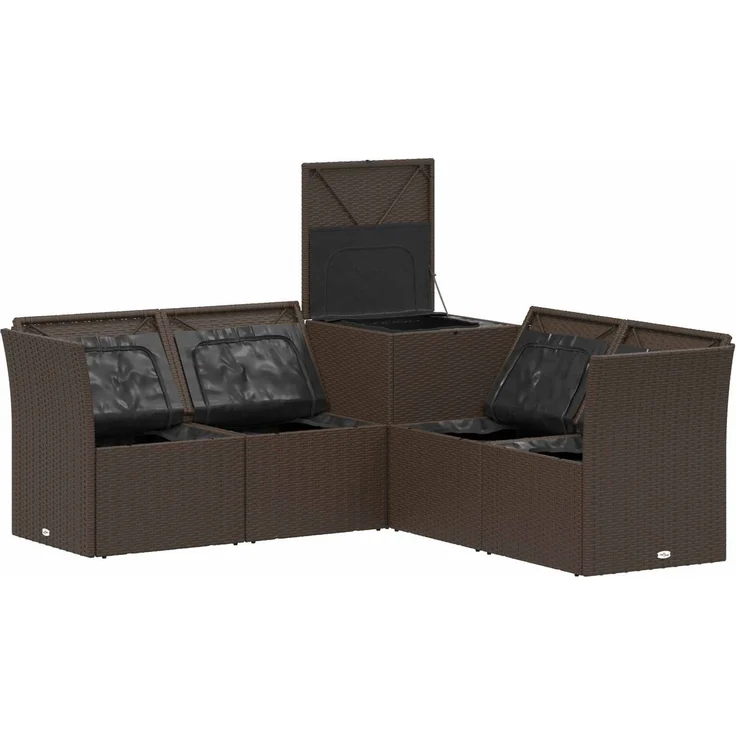 vidaXL Sofa Set 5 stk. Braun und Creme Weiß 179 x 179 x 85 cm 3447836 – Bild 6