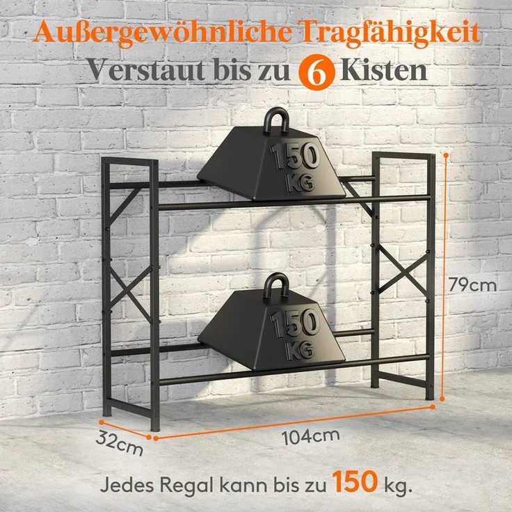 Lifewit Regal Getränkekistenregal 6 Kisten hoch, Bierkasten Wasserkasten Ständer, Platzsparend – Bild 2