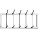 Wandgarderobe Stahl Silber 65x30x10cm Hakenleiste Flur Design