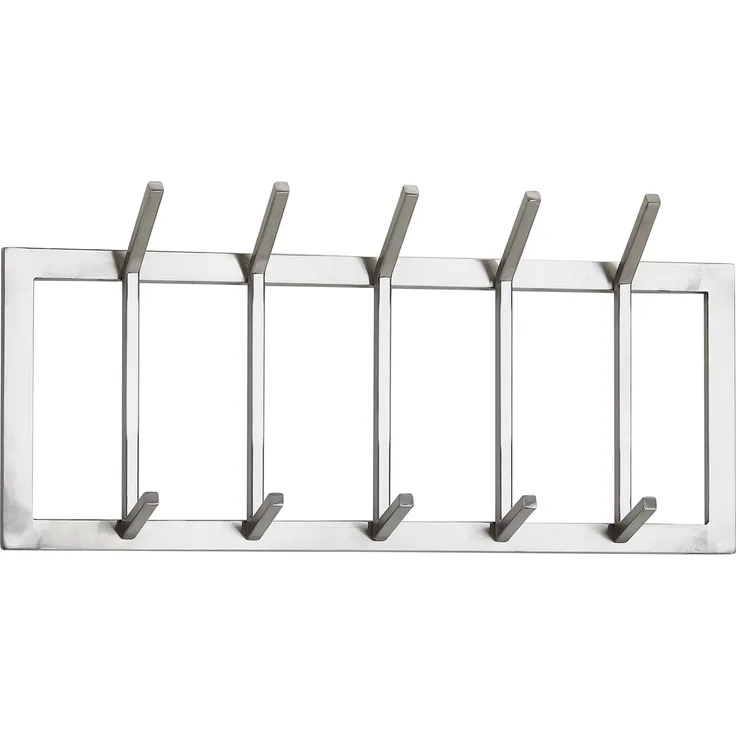 Wandgarderobe Stahl Silber 65x30x10cm Hakenleiste Flur Design