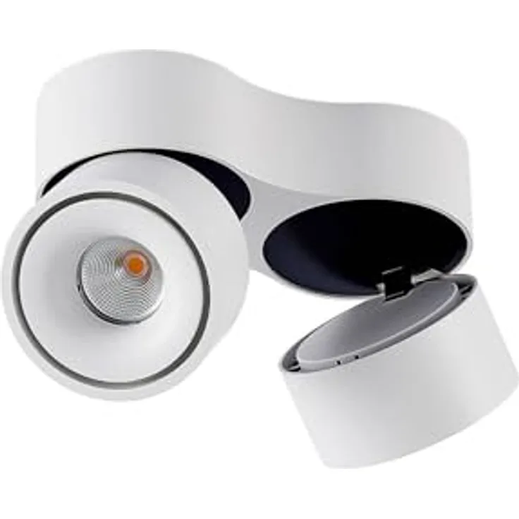 Arcchio LED Deckenlampe Rotari, 2-flammig in Weiß aus Aluminium, moderne Deckenleuchte für Wohnzimmer, Esszimmer, Flur und Küche