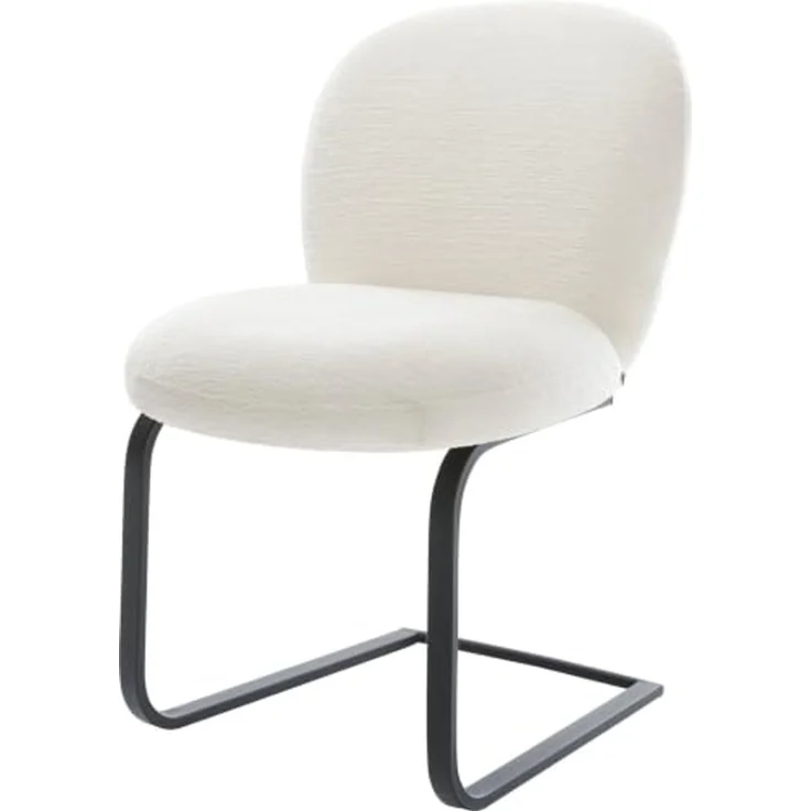 Freischwinger Nube-Flex Bouclé Soft Beige Freischwinger flach Schwarz Taschenfederkern – Bild 1