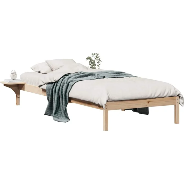 vidaXL Bettgestell mit Nachttischen Natur 100 x 220 cm 873244 – Bild 2