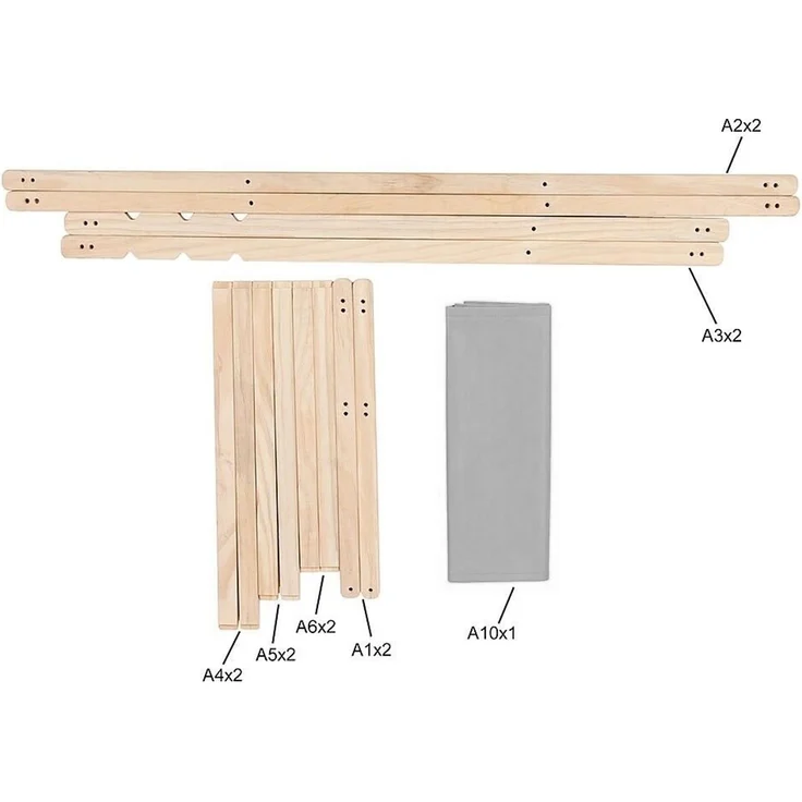 Strandliege Liegestuhl Gartenliege Klappbar Sonnenliege Holz Faltbar Gelb Outdoor-Möbel Erholung Terrasse verstellbare Rückenlehne Armlehnen – Bild 4