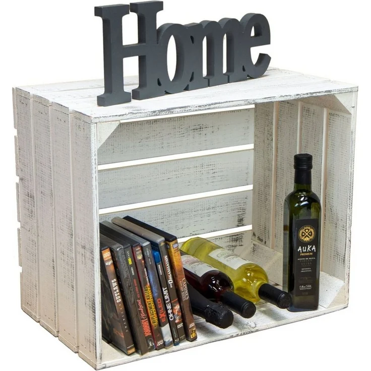 Kistenkolli Altes Land Allzweckkiste Obstkiste Johanna neu - Shabby weiß Weinkiste Apfelkiste Holzkiste (Spar-Set, 1er Set) – Bild 5