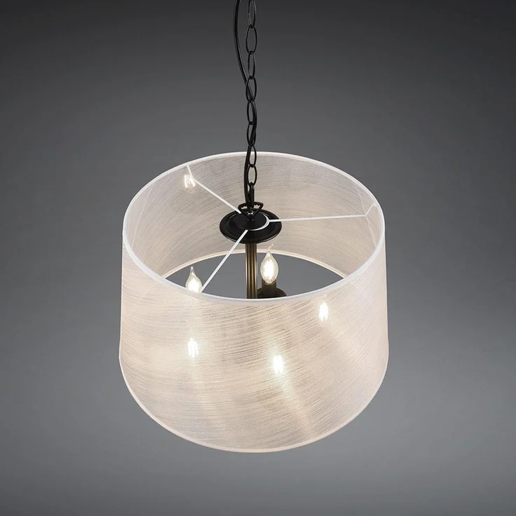 Hängelampe, Metall, 5 flammig, schwarz matt, H 150cm – Bild 4