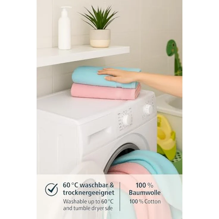 Betz Handtücher 6 tlg. Handtuch Set Palermo Größe 50x100 Farbe rosé und türkis, 100% Baumwolle – Bild 8