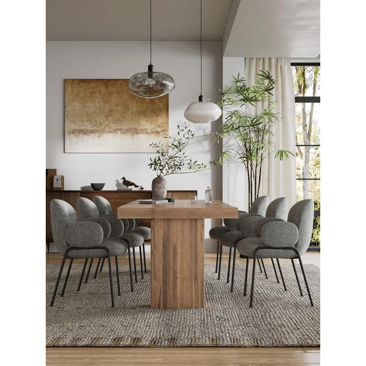 GOEURVANT 1235 Esszimmerstühle 2er-Set mit Armlehnen, Polsterstühle, Webstoff - Grau – Bild 2