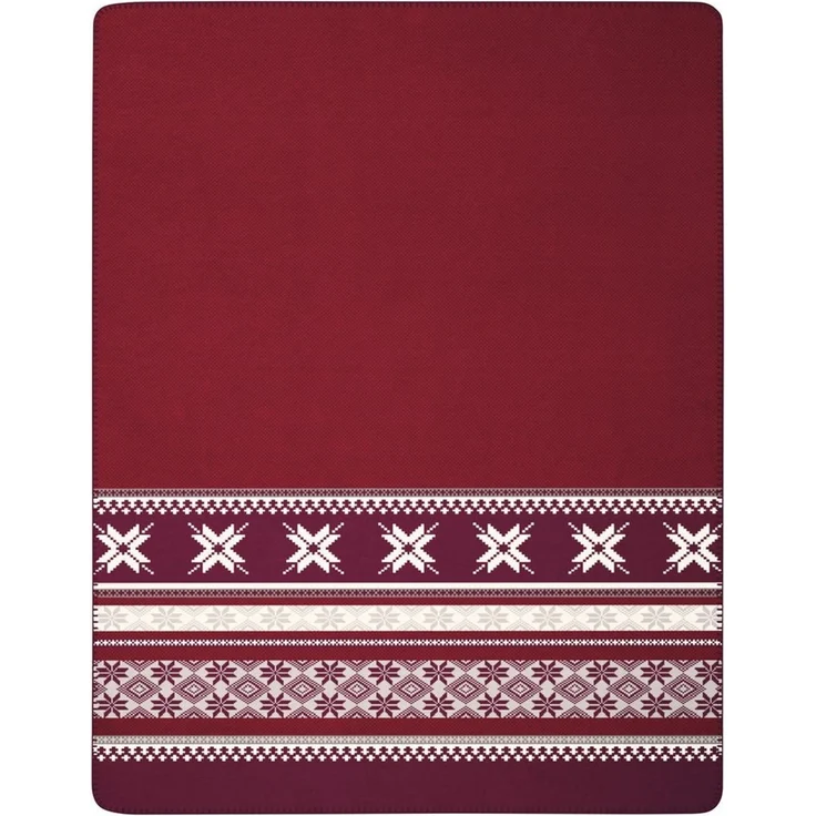 Wohndecke Nordic Knit, Biederlack, Stimmungsvolle Bordüren mit Schneeflocken und Eiskristallen – Bild 3