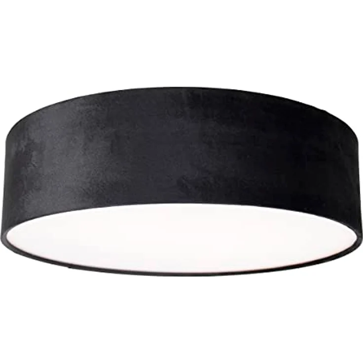 Qazqa Drum Deckenleuchte, 2-flammig in Schwarz Gold, 40cm, dimmbar für Flur, Schlafzimmer und Wohnzimmer – Bild 5