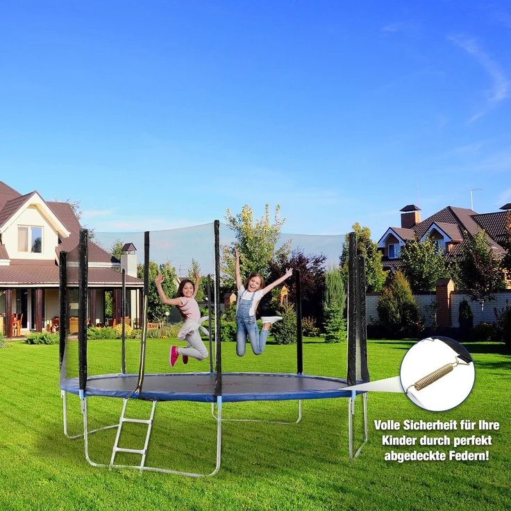 Arebos Trampolinnetz + Randabdeckung 244, 305, 366, 396, 430, 460 und 490 cm (Set, Randabdeckung + Netz 244 cm), 244 cm – Bild 2