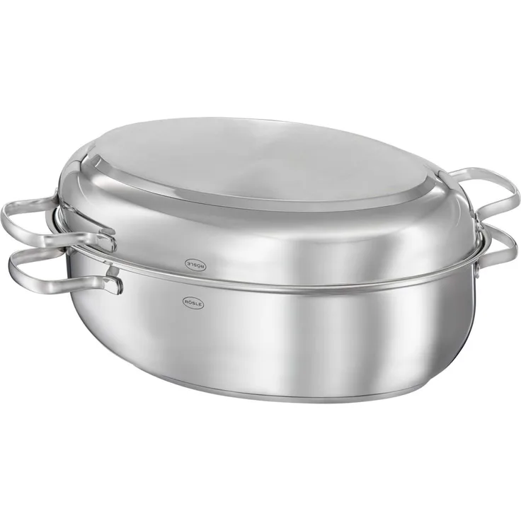 Rösle Bräter Oval PUREELEMENTS Edelstahl Deckel ProCeraPlus