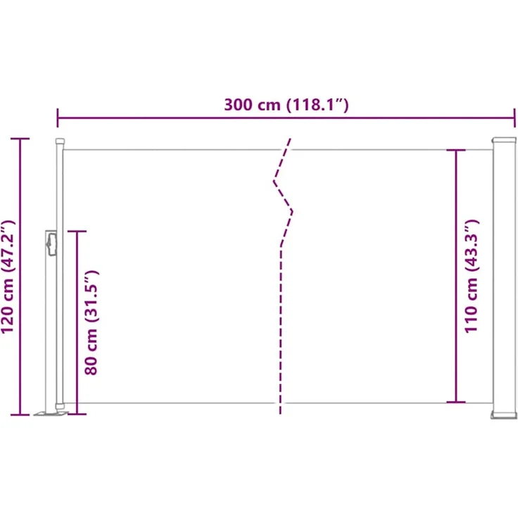 vidaXL Ausziehbare Seitenmarkise 120x300 cm Blau 45361 – Bild 10