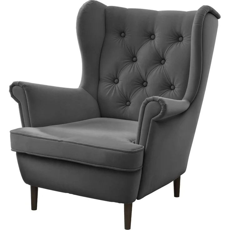 Sessel Ohrensessel NINON inkl. Hocker in Stoff Trinity Dunkelgrau – Bild 4