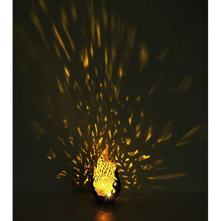 2x LED Solarleuchte, Wetterfest, schwarz, gold, Akku, H 26,5cm – Bild 9