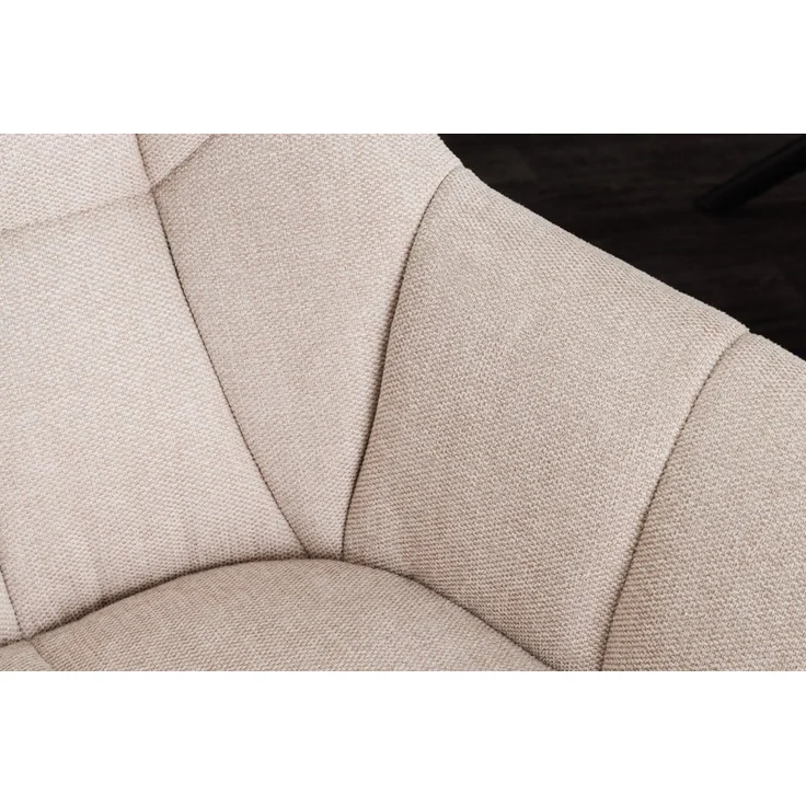 riess-ambiente Polsterstuhl PAPILLON champagner beige / schwarz (Einzelartikel, 1 St), Esszimmer · Stoff · Metall · Armlehne · 180° drehbar · Modern Design – Bild 3