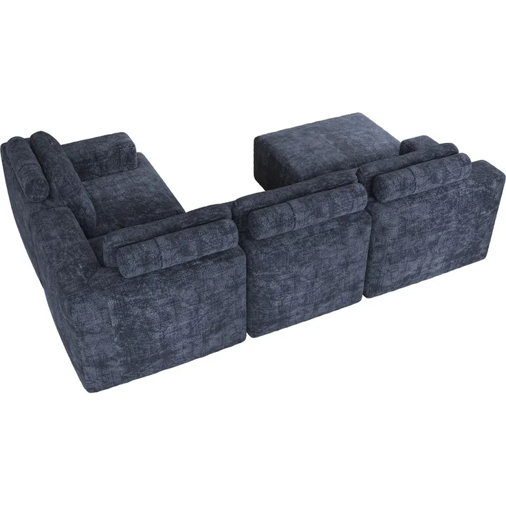 5-Sitzer modulares U-Form Sofa 252 x 180 x 82 cm aus Chenille, rahmenlos – Bild 10