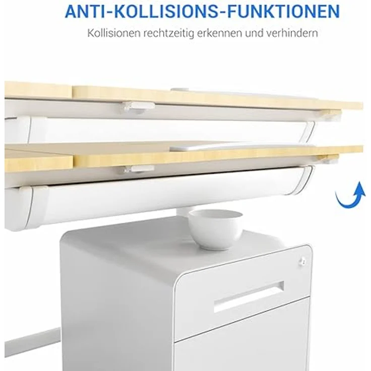 FlexiSpot SD2 Kinderschreibtisch elektrisch höhenverstellbar, neigbar, mit Stauraum & Taschenhaken – ergonomisch & praktisch – Bild 8