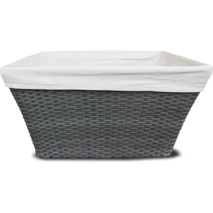 HABAU Holzkorb mit Stoffeinsatz, aus Polyethylen, mit Metallrahmen, 59 x 42 x 32,5 cm – Bild 1
