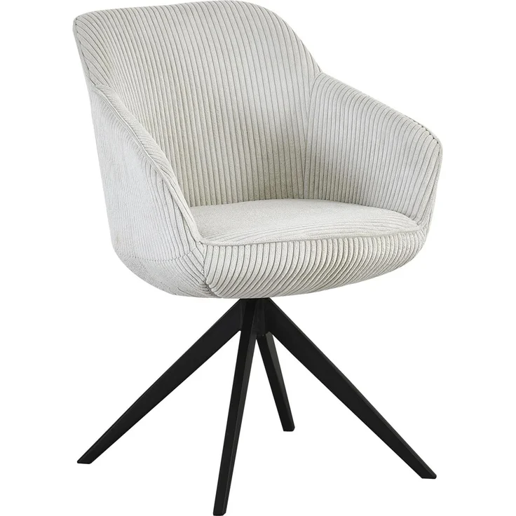 B&D home Polsterstuhl ARVIT (1 St), modern, drehbares Metallgestell, Cord, mit Armlehnen – Bild 1