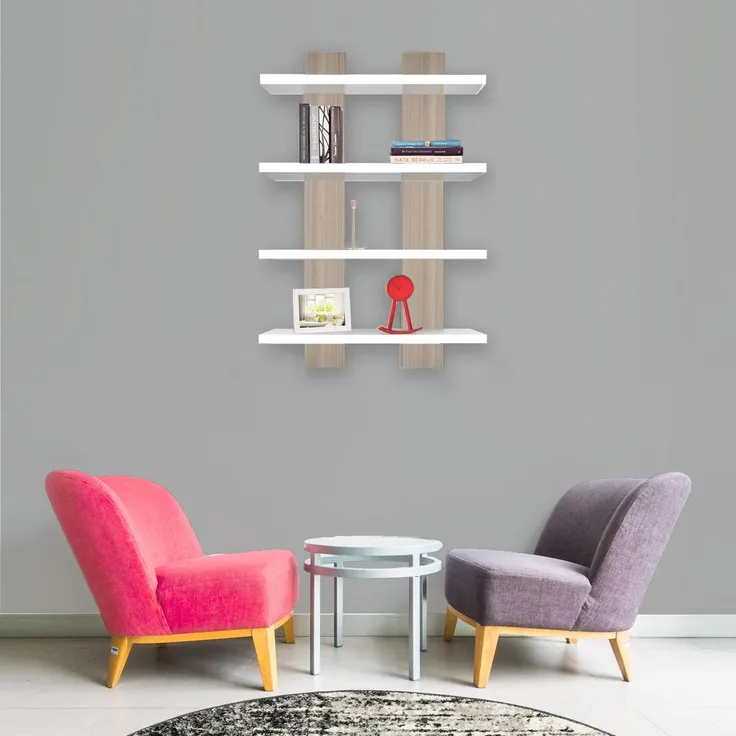 Homemania Regal, Spanplatte, Weiß, Cordoba, 50 x 17 x 80 cm